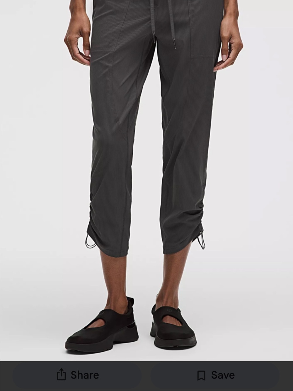 Lululemon Cropped Drawstring Active Pants - Charcoal Gray